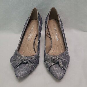 Andrew Geller Silver Heels With Bow Size 8
